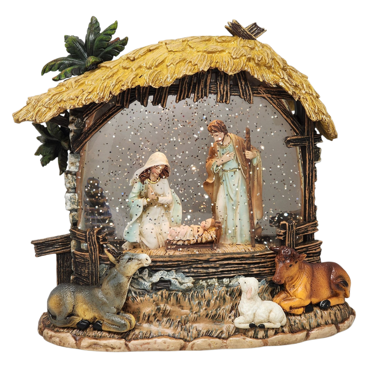 Enchanting Lighted Nativity Scene Snow Globe