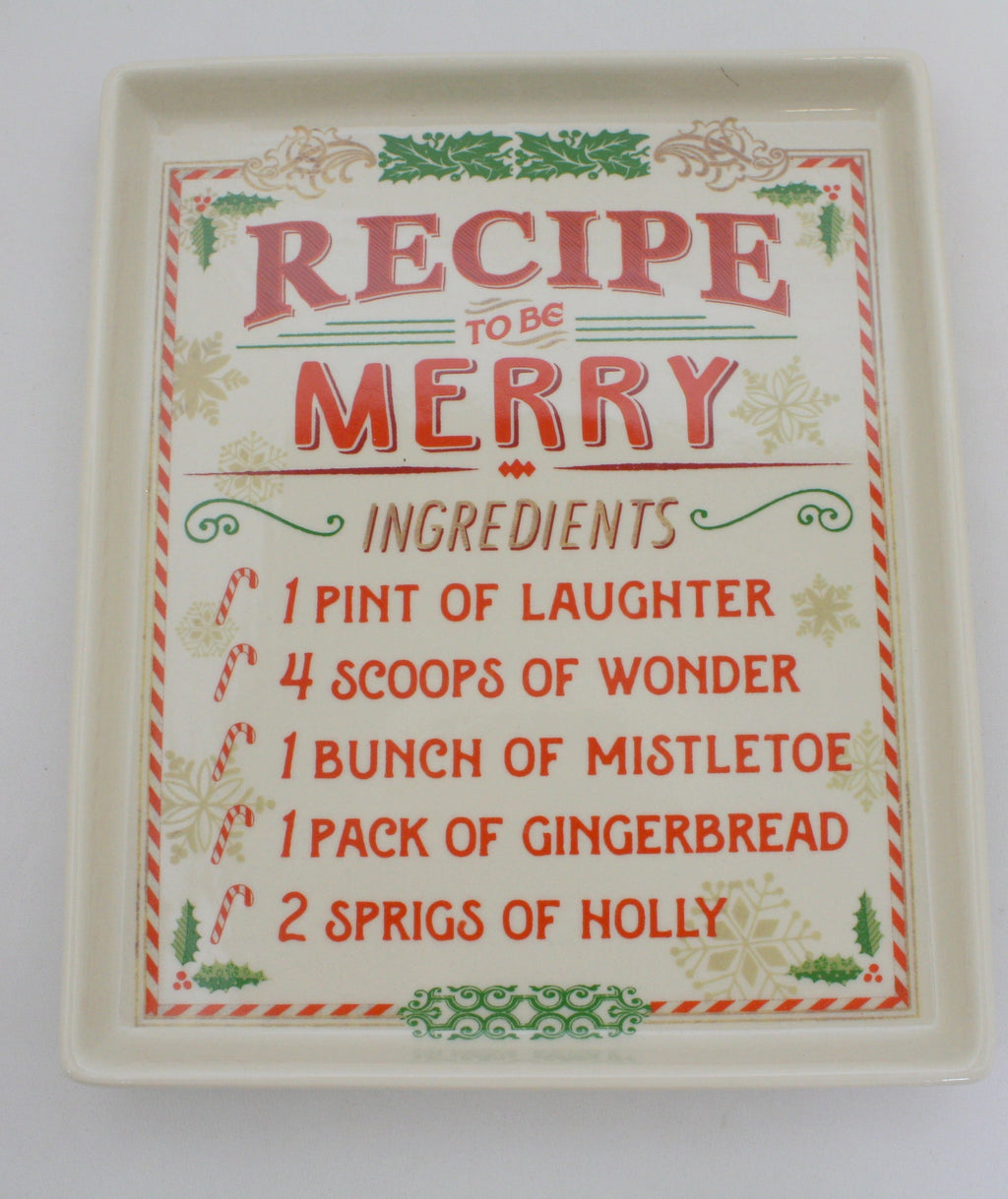 Stoneware Recipe Plate - Be Merry