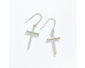 Silver Cross Dangle Earrings